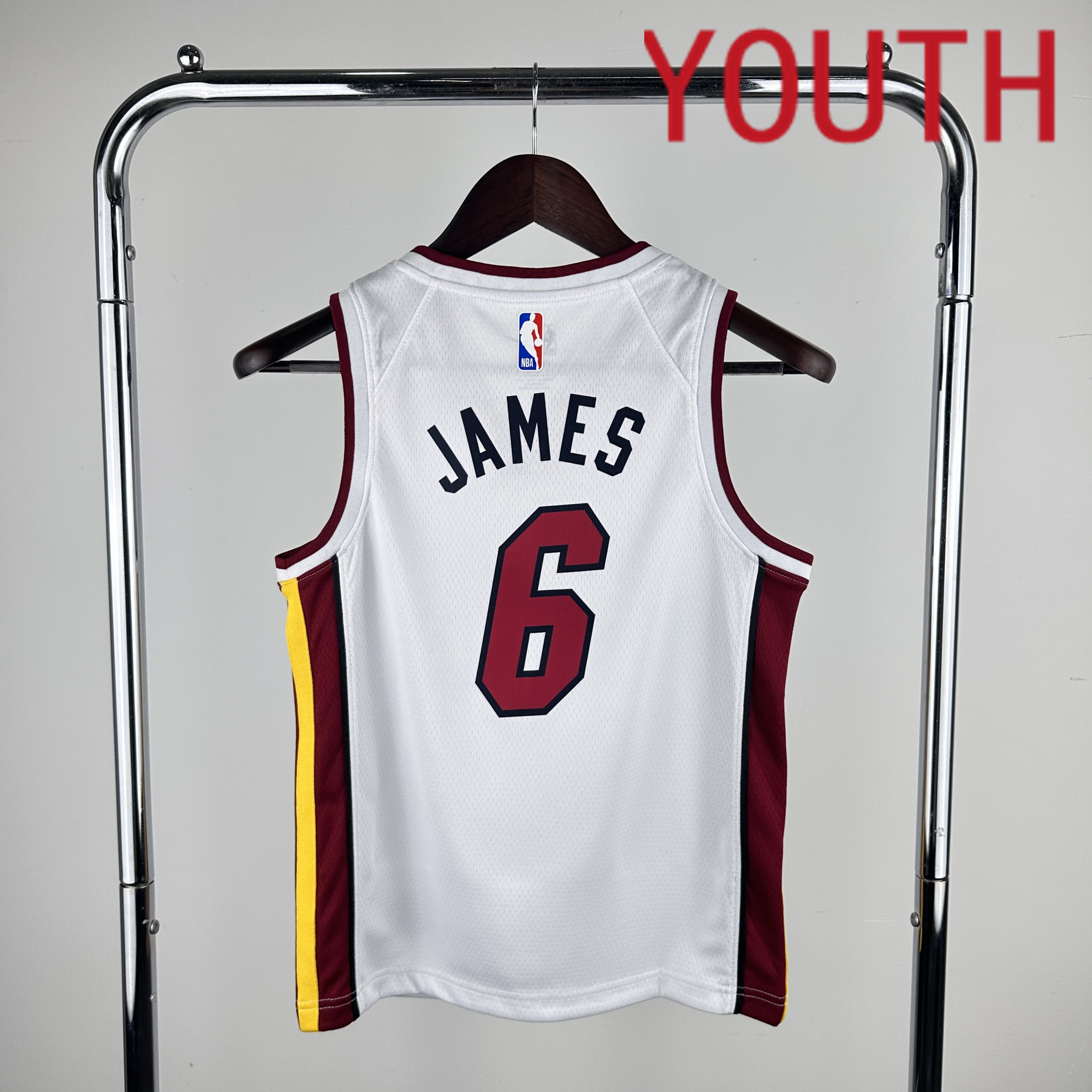 Youth Miami Heat #6 James White Nike 2024 NBA Jersey